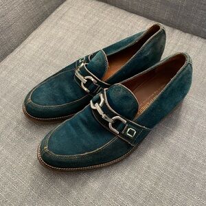Donald Pliner Teal Suede Loafers - 7M